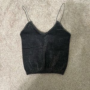 Free People Women’s Sparkly Tank Top in Black